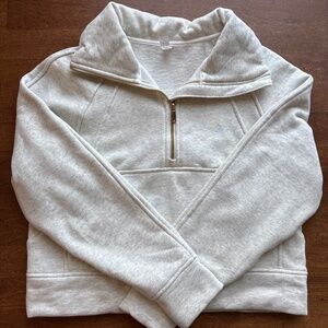 Quarter zip sweater pullover grey small
